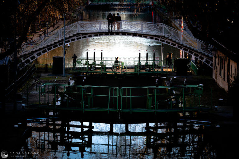 Cyclist, Canal St. Martin, January 2025 